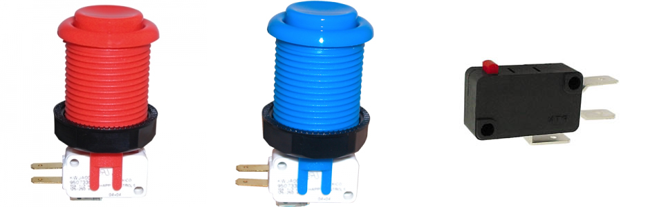Botones arcade con sus microswitches