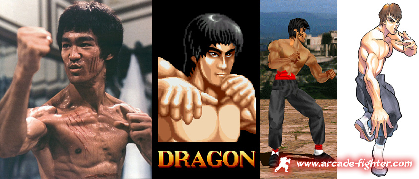 Bruce Lee - Kim Dragon World Heroes - Marshall Law Tekken - Fei Long Super Street Fighter II