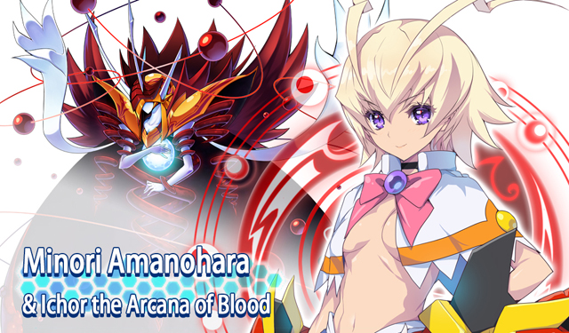 Arcana Heart 3: Love Max Six Stars!!!!!! Minori Amanohara e Ichor como Arcana de Sangre