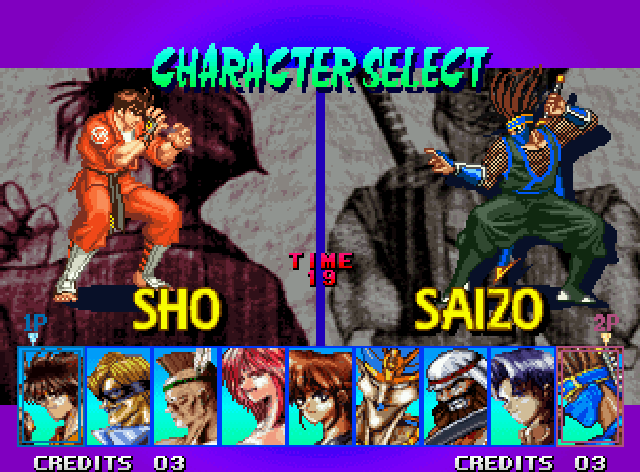Menú selección personajes Breakers Revenge