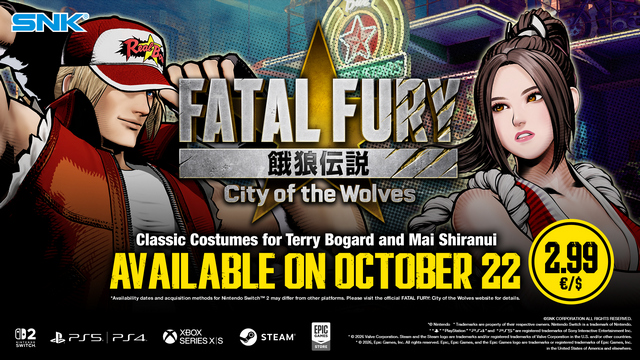 Atuendos Clásicos Fatal Fury: City of the Wolves Terry Bogard y Mai Shiranui