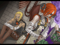 Ilustración fin modo historia A.B.A Guilty Gear XX Accent Core Plus R