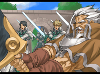 Ilustración fin modo historia Kliff Undersn Guilty Gear XX Accent Core Plus R