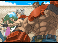 Ilustración fin modo historia Potemkin Guilty Gear XX Accent Core Plus R