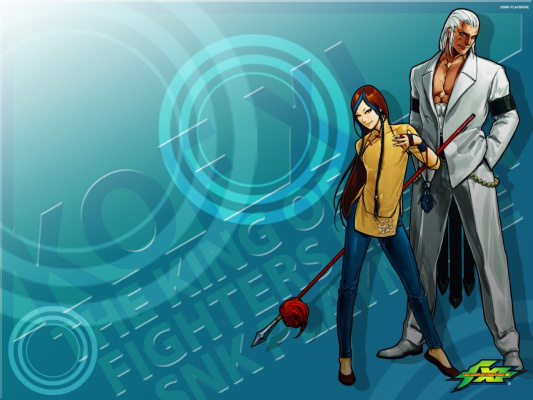 Subjeje y jefe final de KOF XI: Shion y Magaki