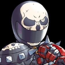 Retrato Akira con casco Rival Schools