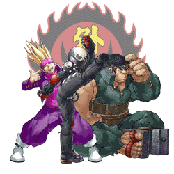Personajes Instituto Gedo Rival Schools: Akira, Edge, Gan